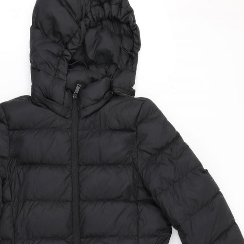 M&S Womens Black   Puffer Jacket Coat Size 12