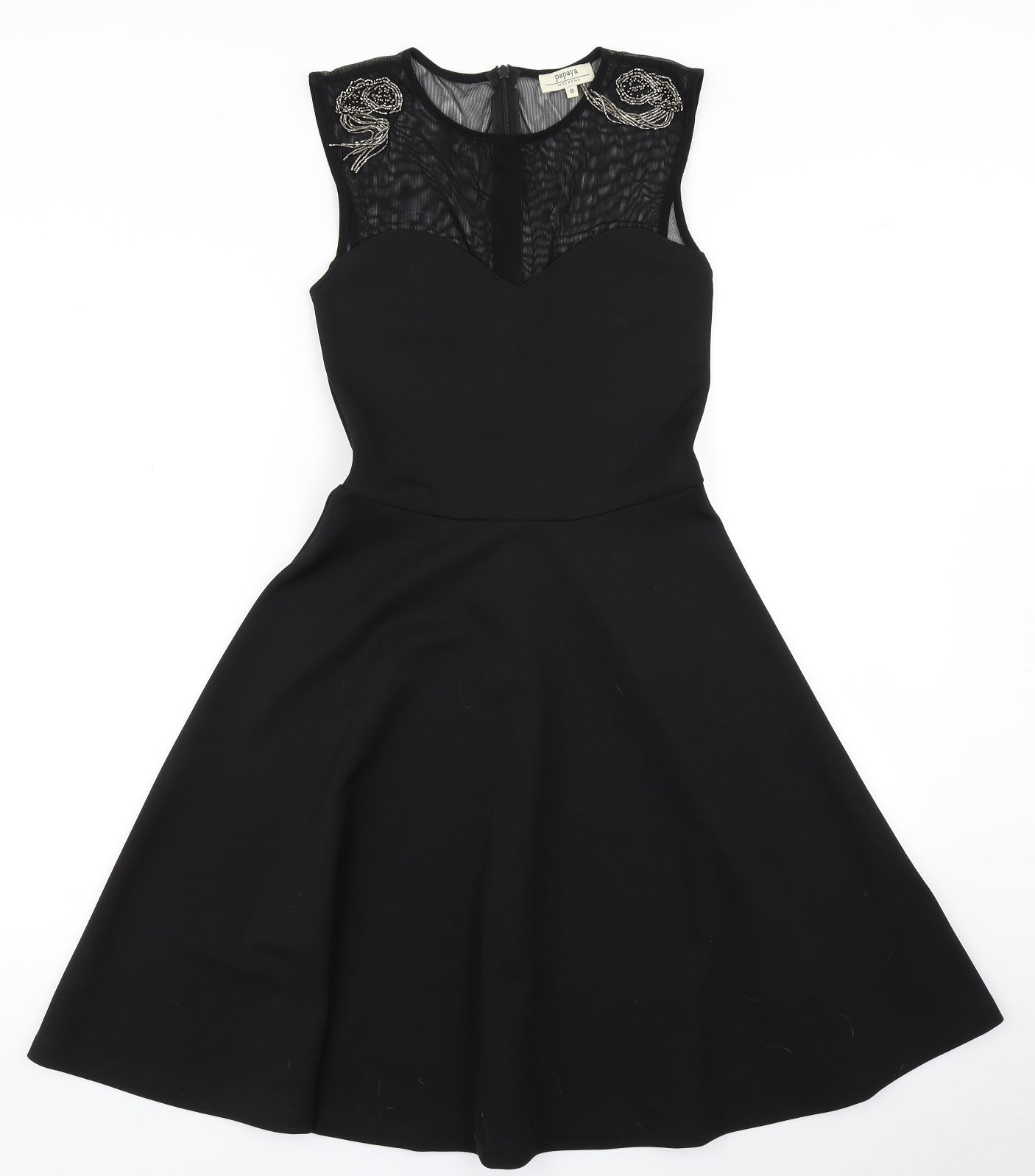Papaya Womens Black   Skater Dress  Size 8