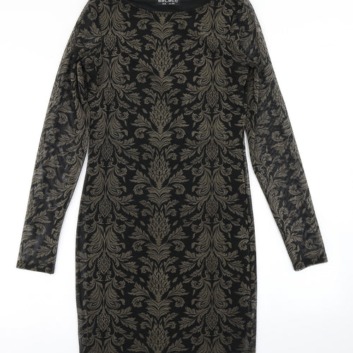 Select Womens Black Paisley  Bodycon  Size 6
