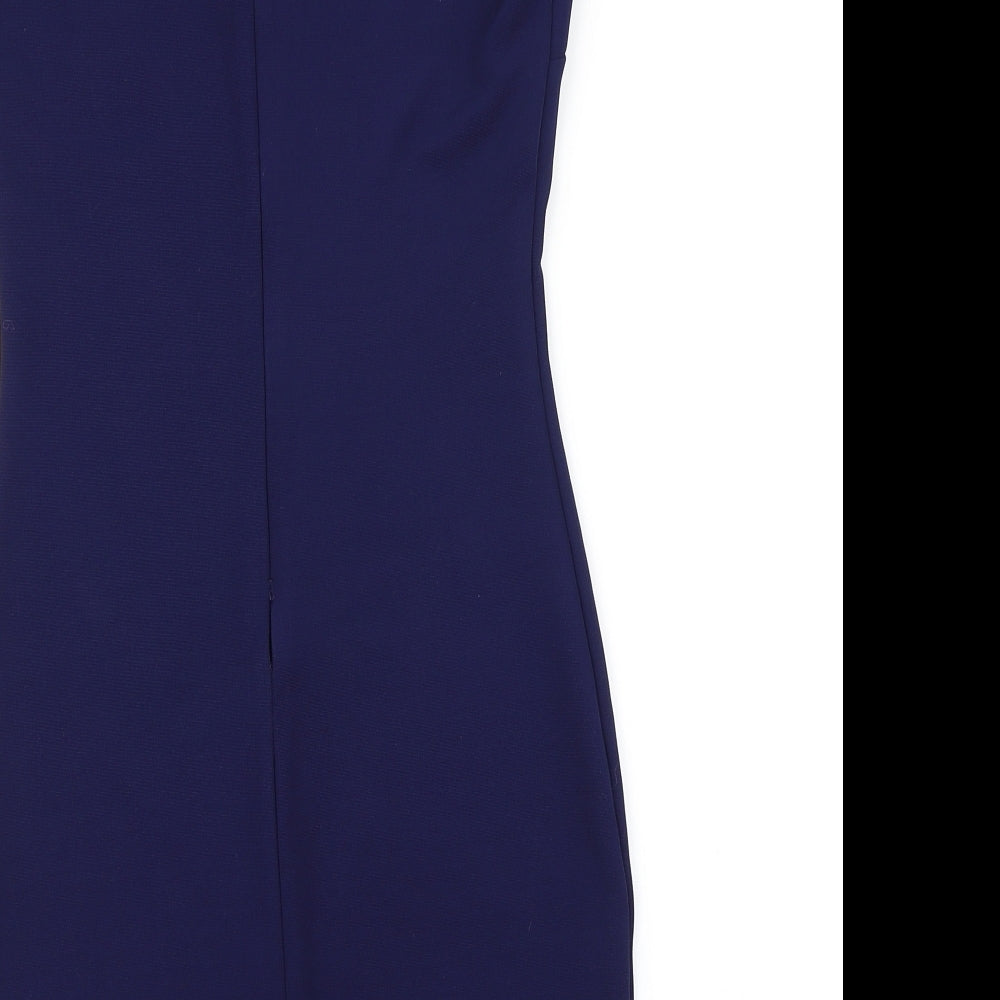 River Island Womens Blue   Pencil Dress  Size 8  - Mesh sleeve
