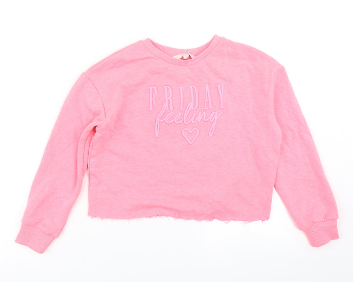Miss E-vie Girls Pink   Pullover Sweatshirt Size 7-8 Years  - Cropped