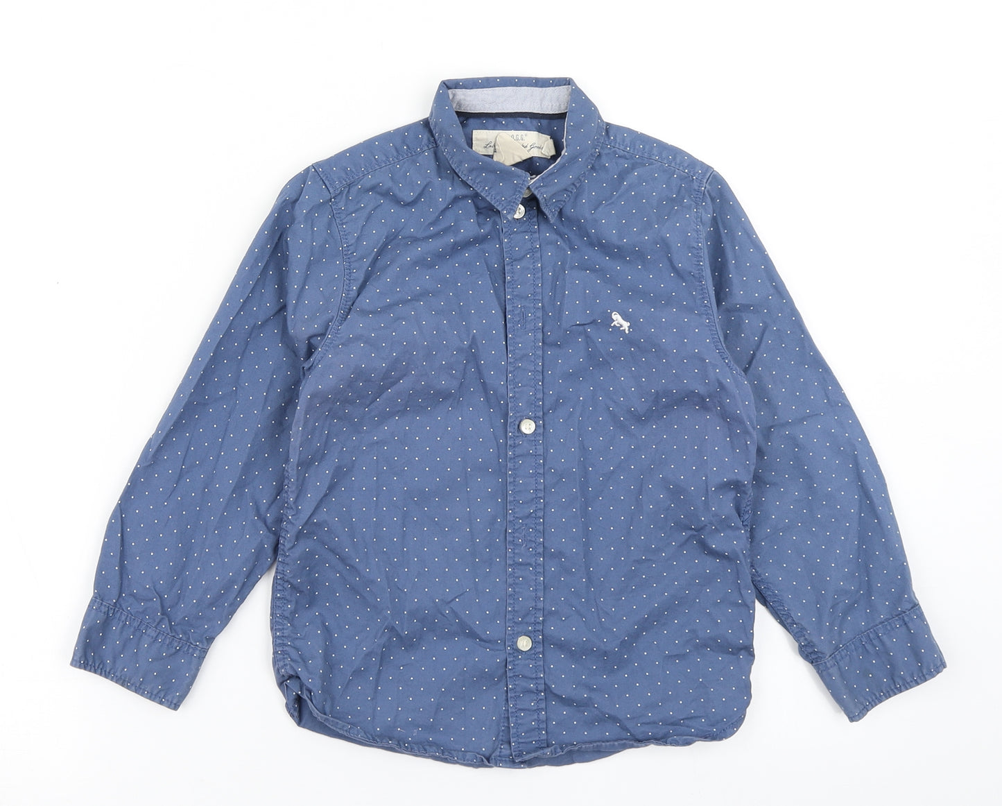 H&M Boys Blue Polka Dot  Basic Button-Up Size 5-6 Years