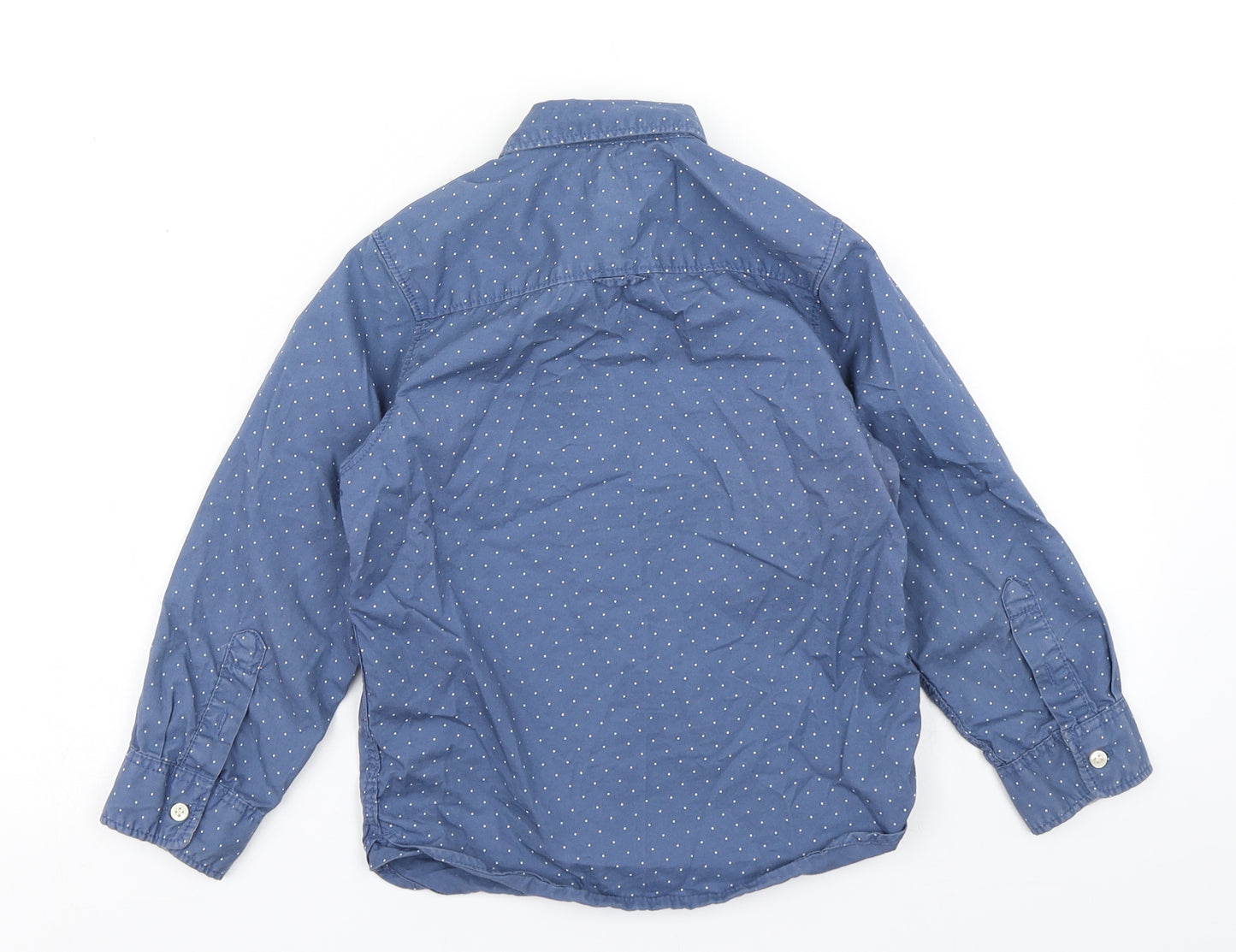 H&M Boys Blue Polka Dot  Basic Button-Up Size 5-6 Years