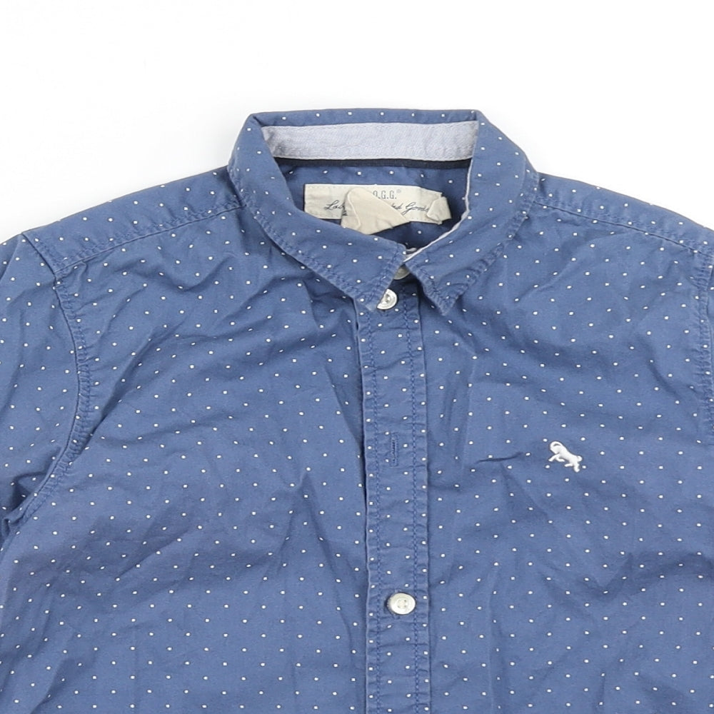 H&M Boys Blue Polka Dot  Basic Button-Up Size 5-6 Years