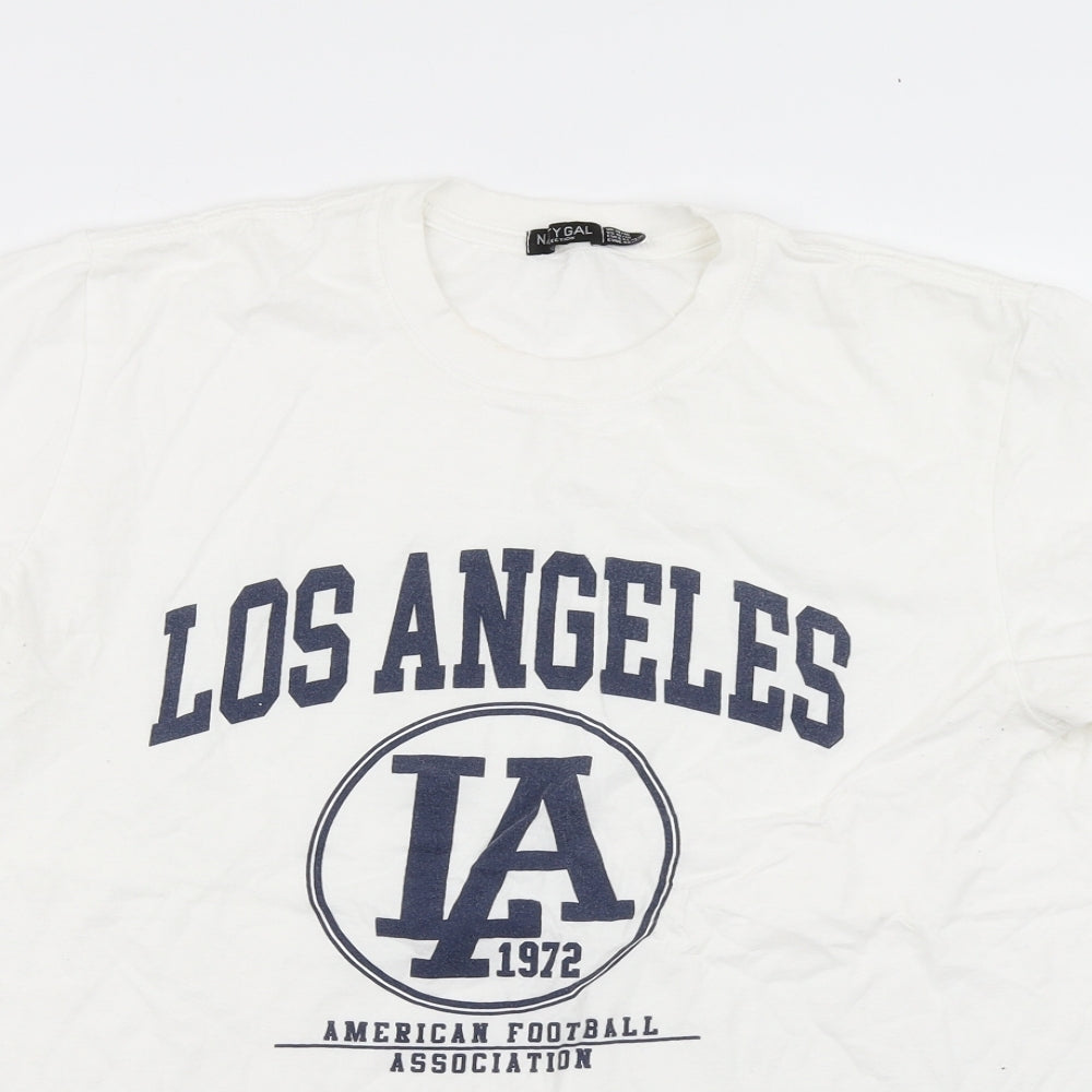 Nasty Gal Womens White   Basic T-Shirt Size 14