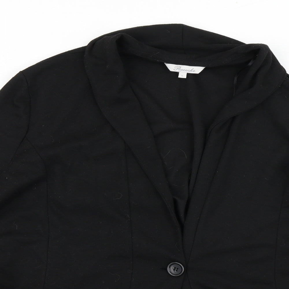 Peacocks Womens Black   Jacket Blazer Size L