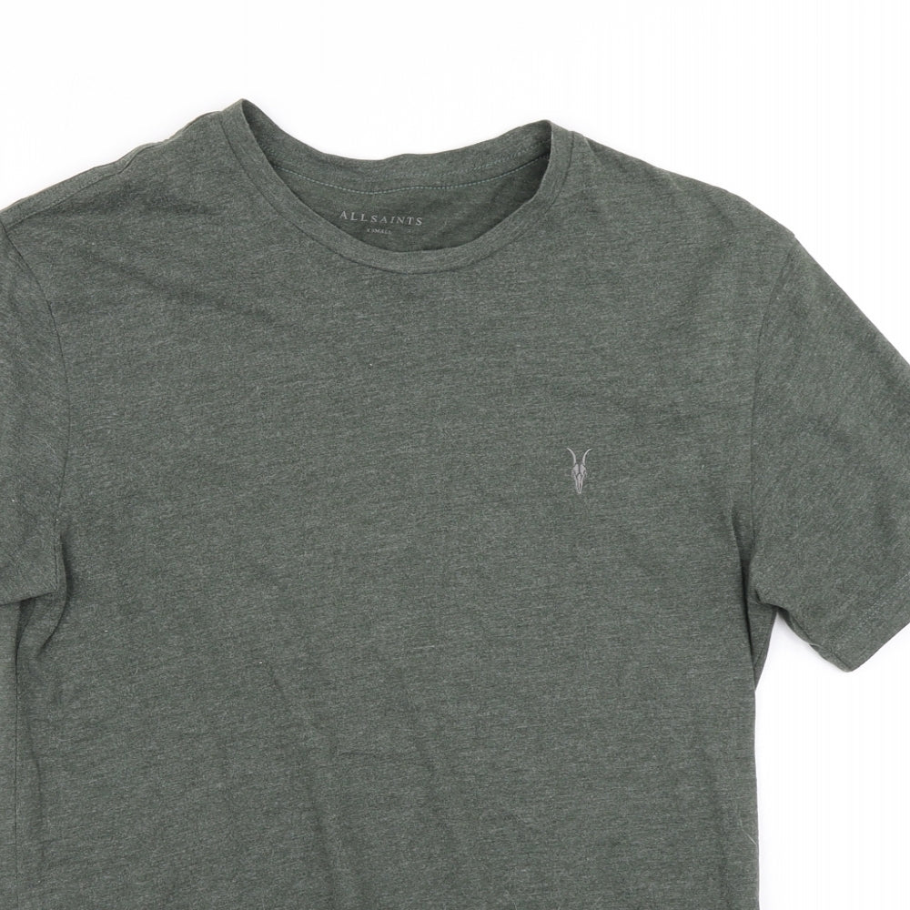 All Saints Mens Green    T-Shirt Size XS