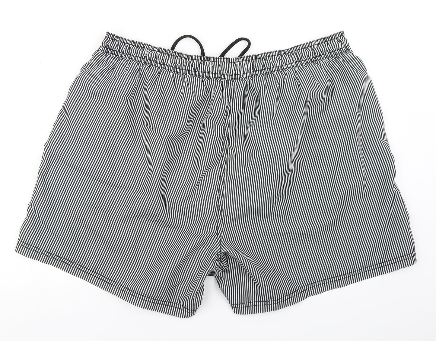 F&F Mens Black Striped  Athletic Shorts Size 2XL