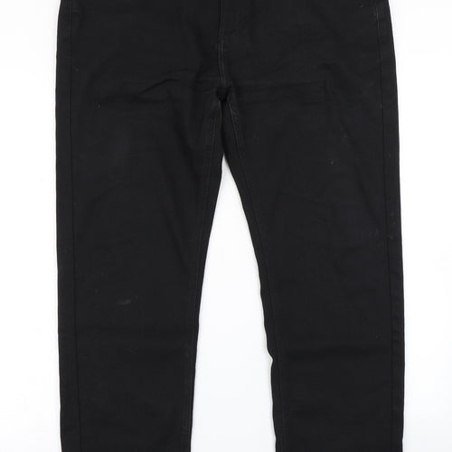 M&S Mens Black  Denim Tapered Jeans Size 36 in L29 in
