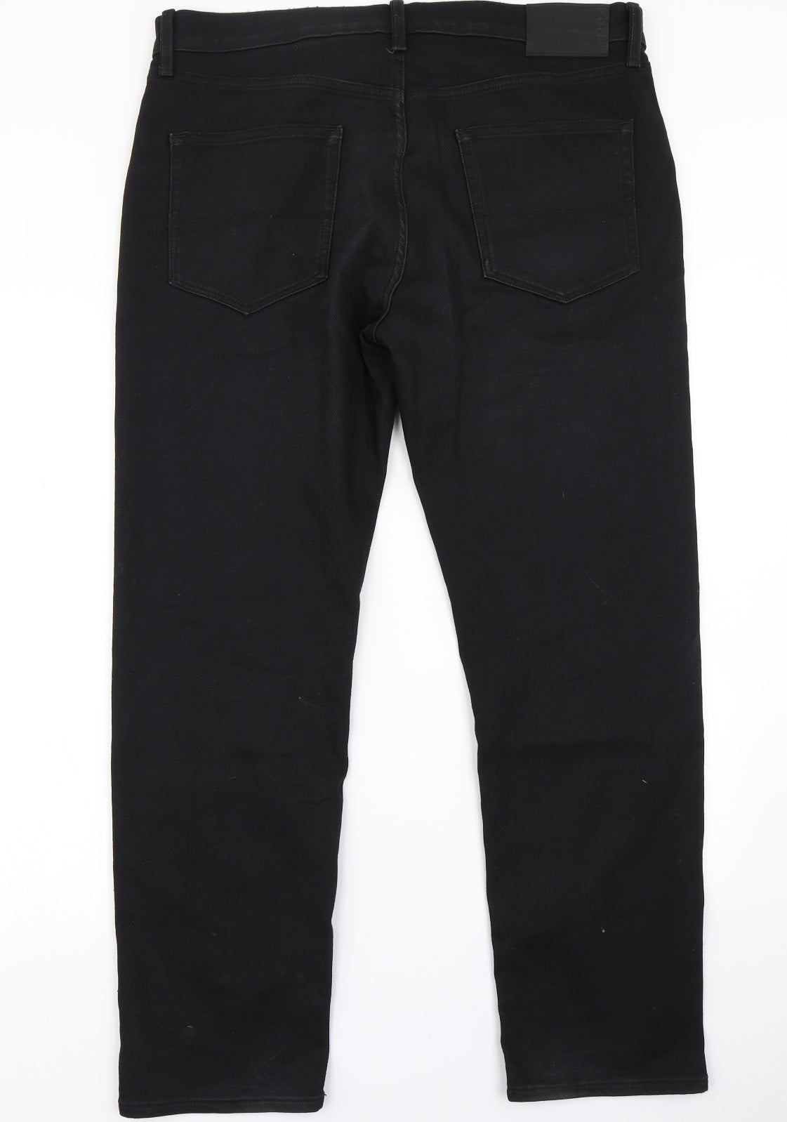 M&S Mens Black  Denim Tapered Jeans Size 36 in L29 in