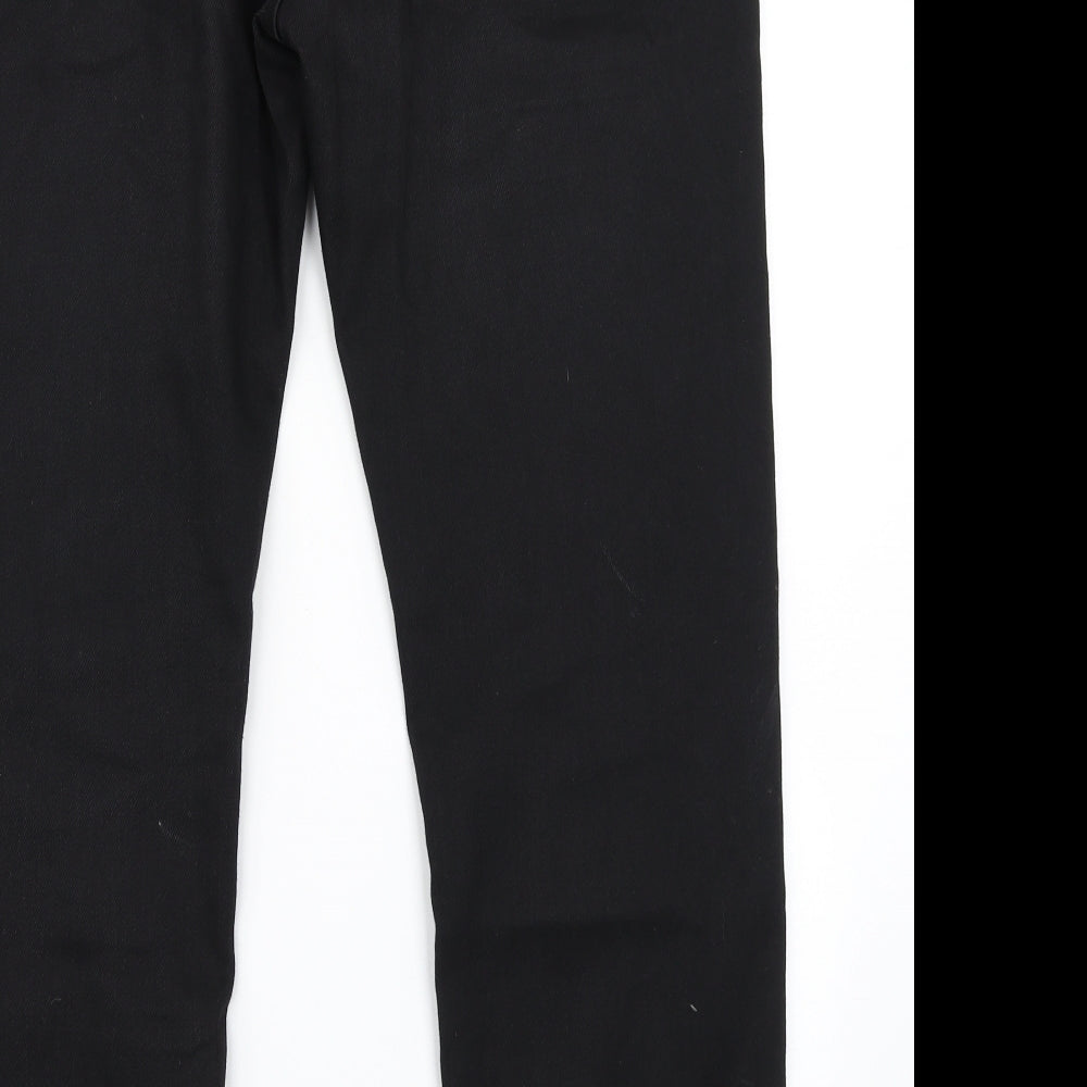 M&S Mens Black  Denim Tapered Jeans Size 36 in L29 in