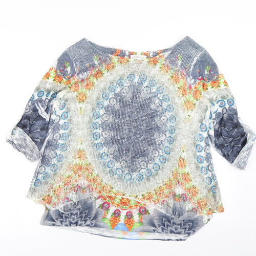 Apricot Womens Blue Paisley  Basic T-Shirt Size S