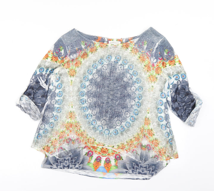 Apricot Womens Blue Paisley  Basic T-Shirt Size S