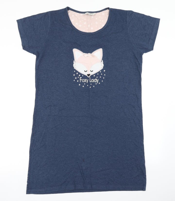 Love to Lounge Womens Blue Solid  Top Dress Size M