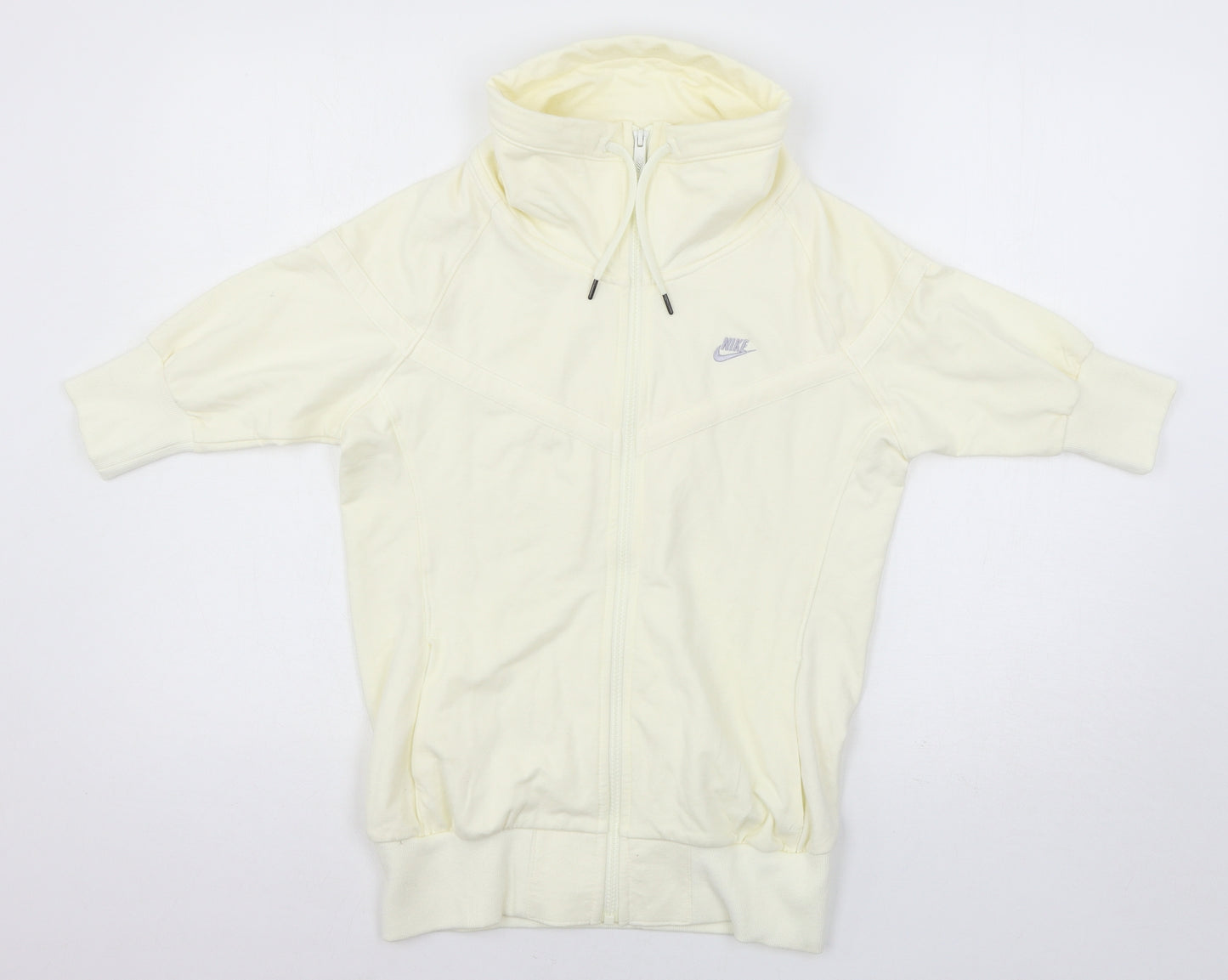 Nike Womens Ivory  Jersey Full Zip Sweatshirt Size 8