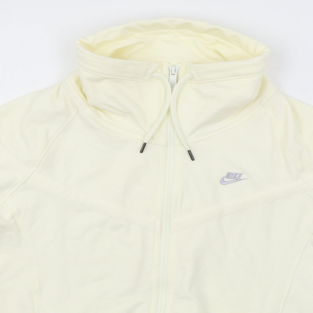 Nike Womens Ivory  Jersey Full Zip Sweatshirt Size 8