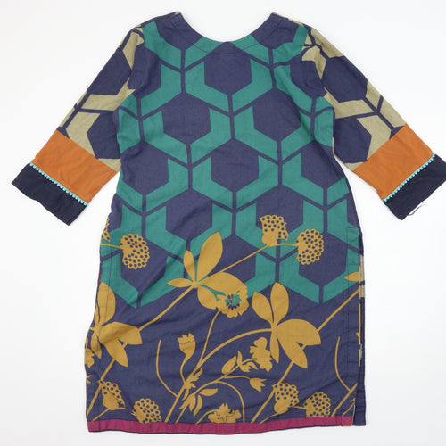 Khadijahs Womens Multicoloured Geometric Jersey Basic Blouse Size L
