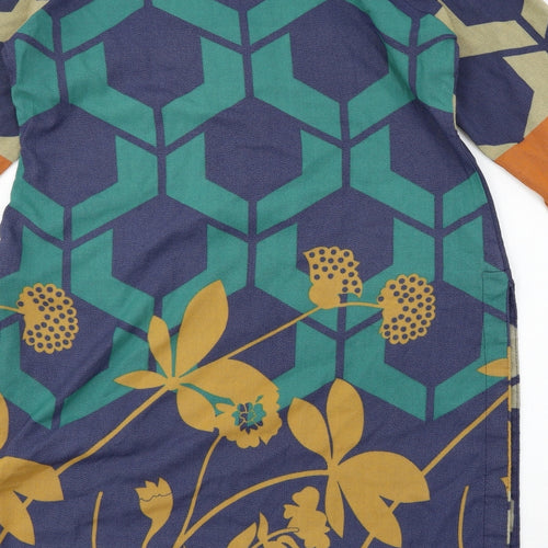 Khadijahs Womens Multicoloured Geometric Jersey Basic Blouse Size L