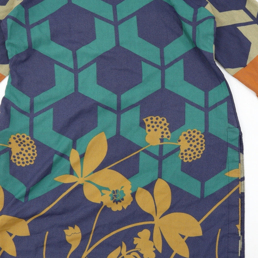 Khadijahs Womens Multicoloured Geometric Jersey Basic Blouse Size L