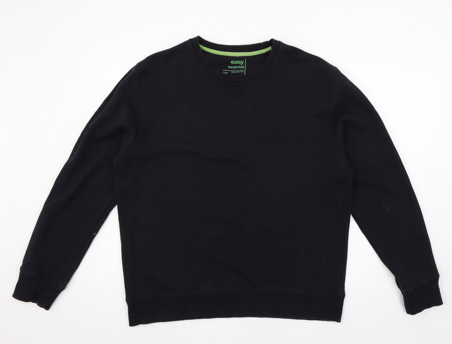 Easy Mens Black  Jersey Pullover Sweatshirt Size L