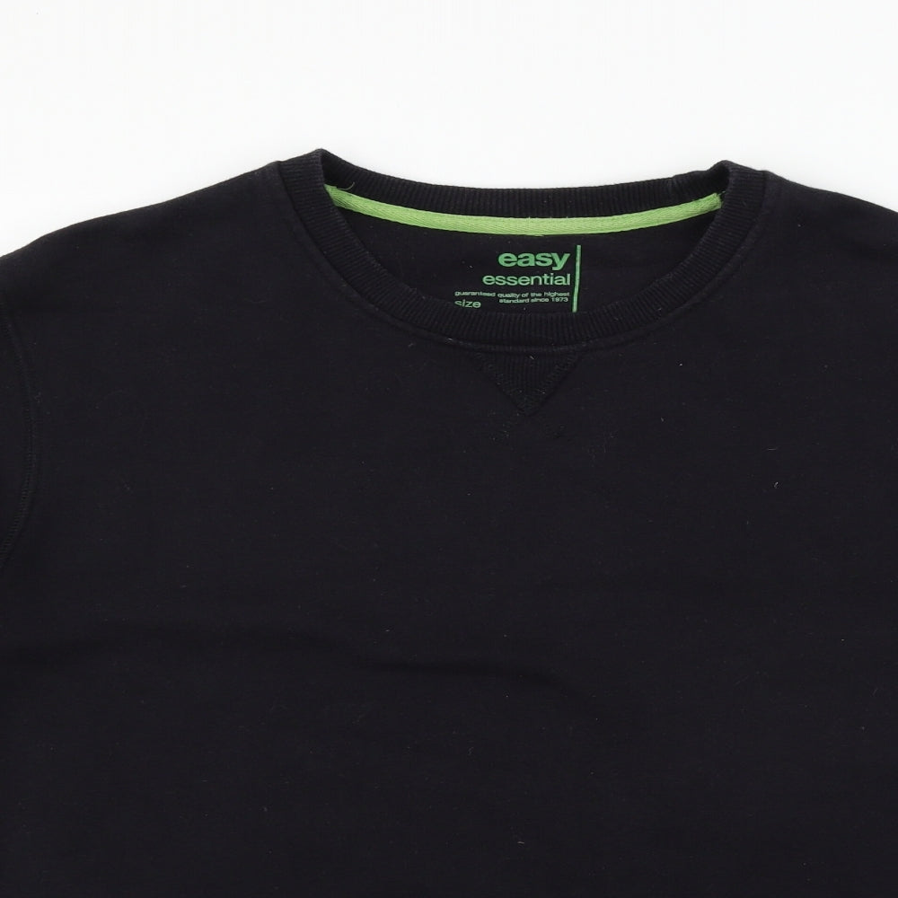 Easy Mens Black  Jersey Pullover Sweatshirt Size L