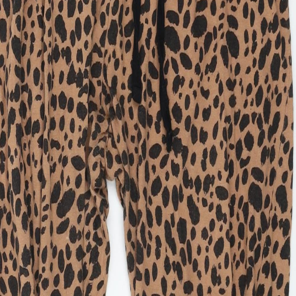 New Look Womens Brown Animal Print  Capri Pyjama Pants Size S