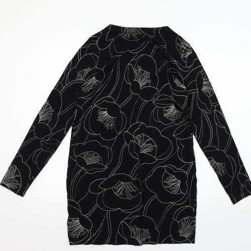 NEXT Womens Black Geometric Knit Pullover Jumper Size L