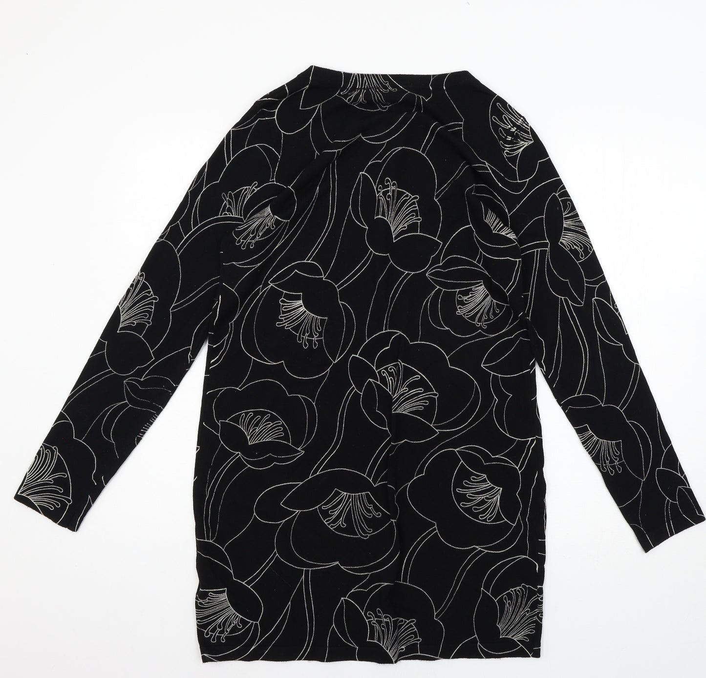 NEXT Womens Black Geometric Knit Pullover Jumper Size L