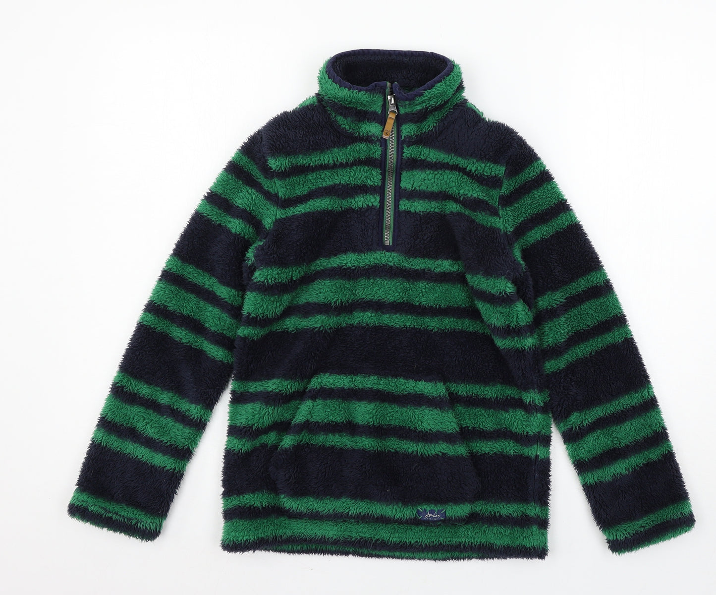 Joules Boys Blue Striped Fleece Pullover Sweatshirt Size 9-10 Years