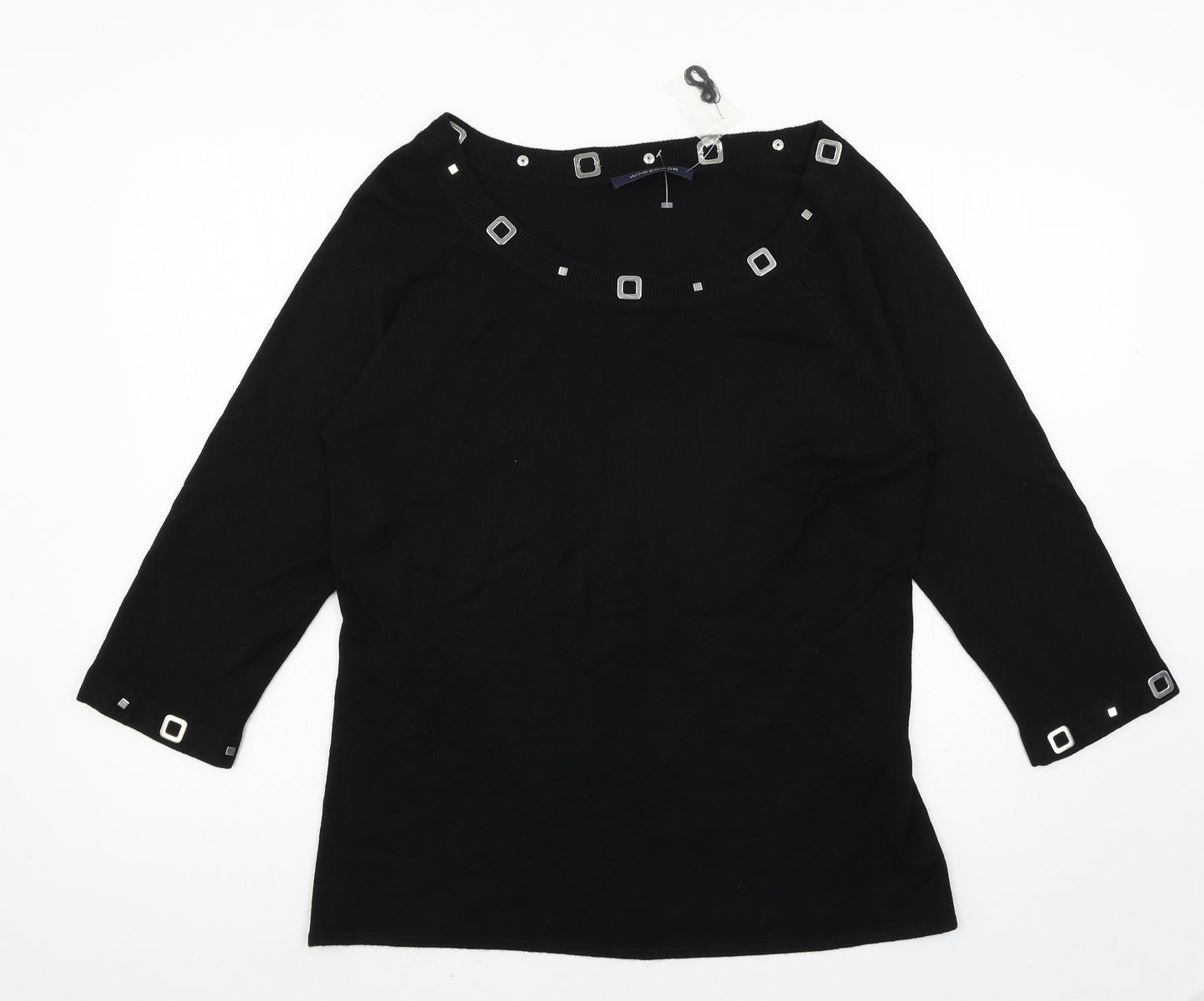 Windsmoor Womens Black  Knit Pullover Jumper Size L