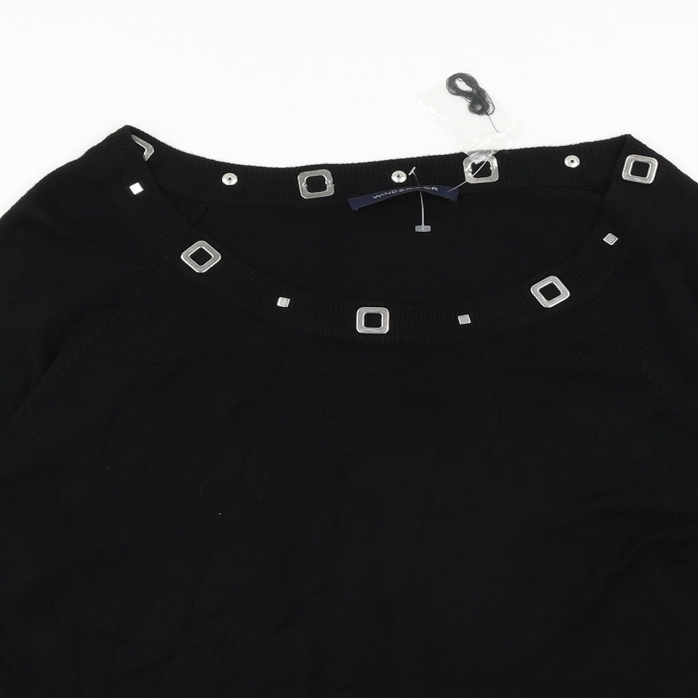Windsmoor Womens Black  Knit Pullover Jumper Size L