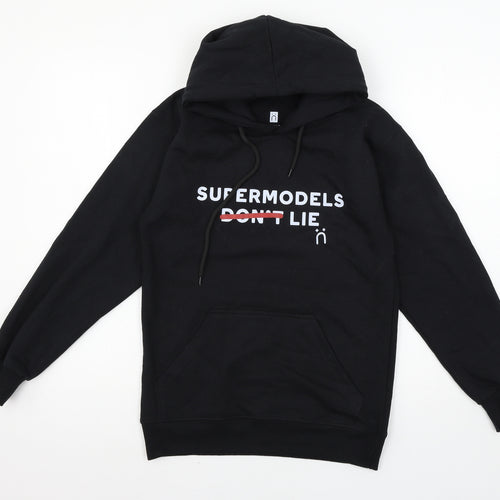 Little White Lies  Womens Black  Jersey Pullover Hoodie Size XS  - Supermodels lie
