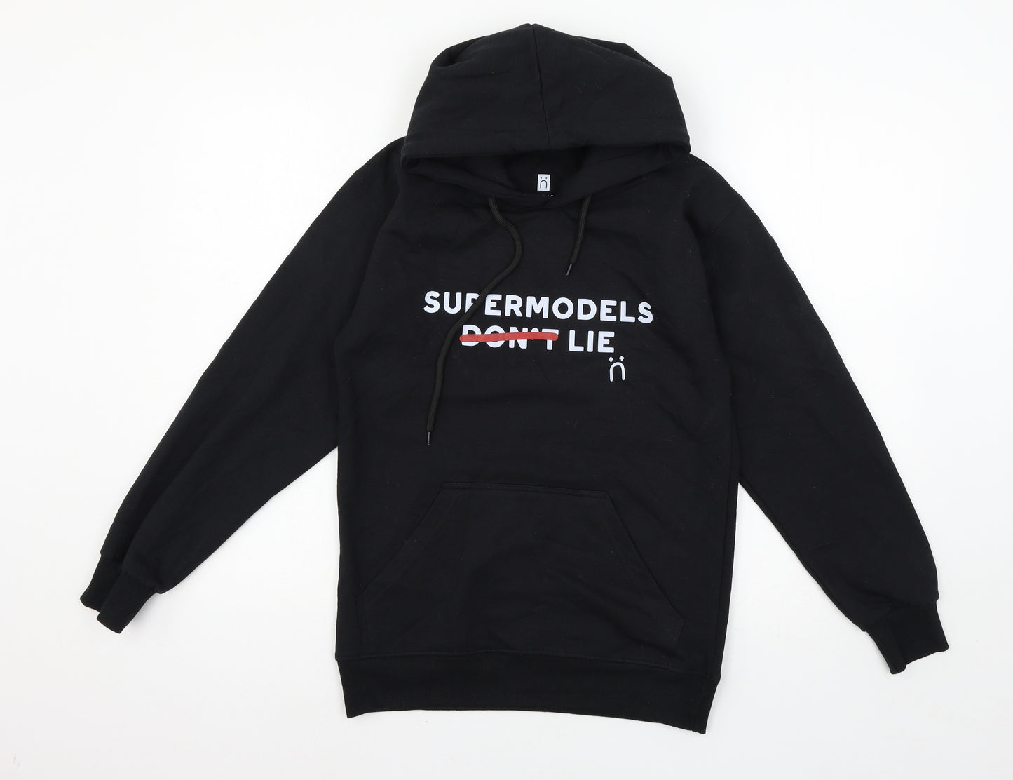 Little White Lies  Womens Black  Jersey Pullover Hoodie Size XS  - Supermodels lie