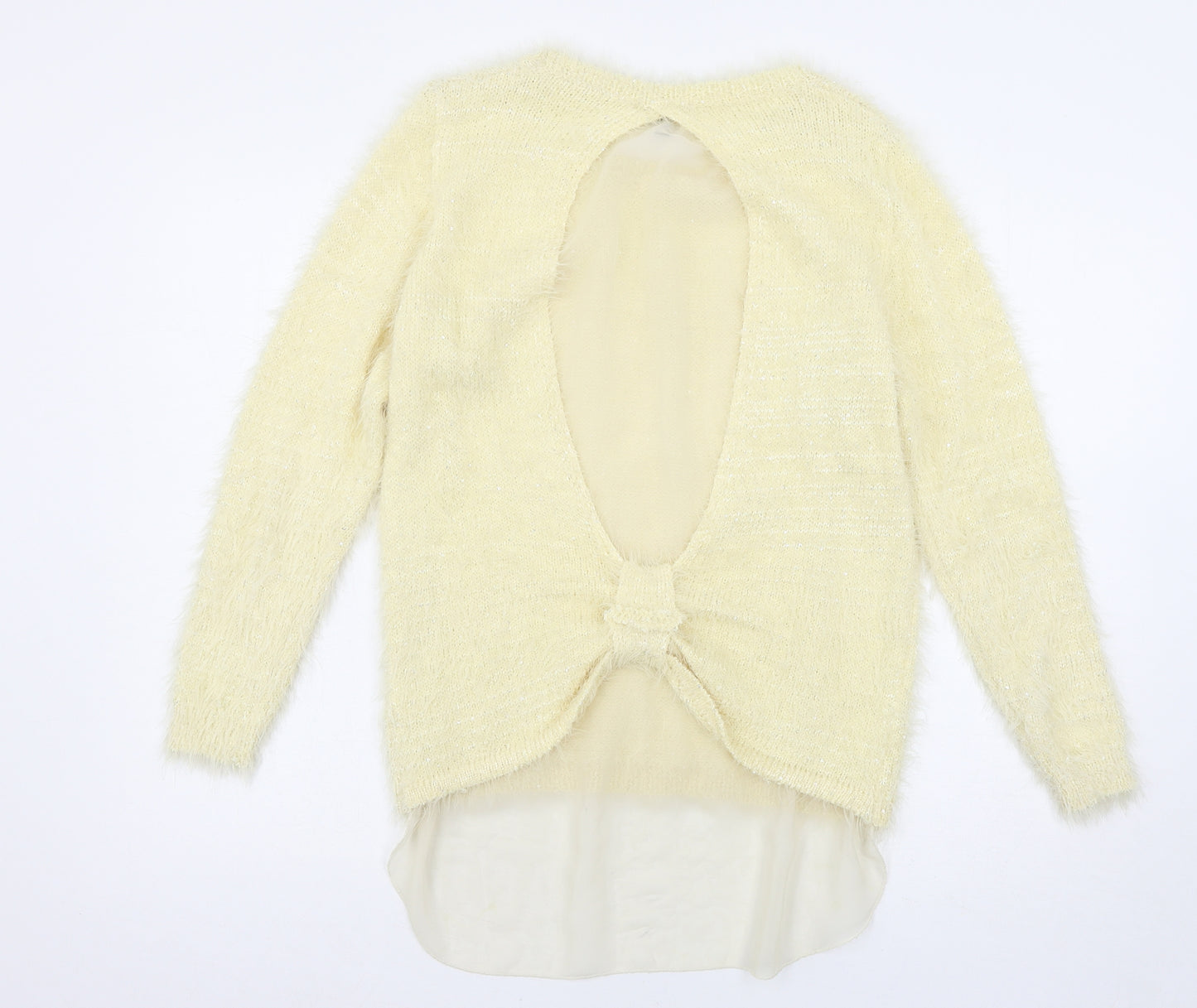 Mandi Womens Ivory  Knit Pullover Jumper Size 12