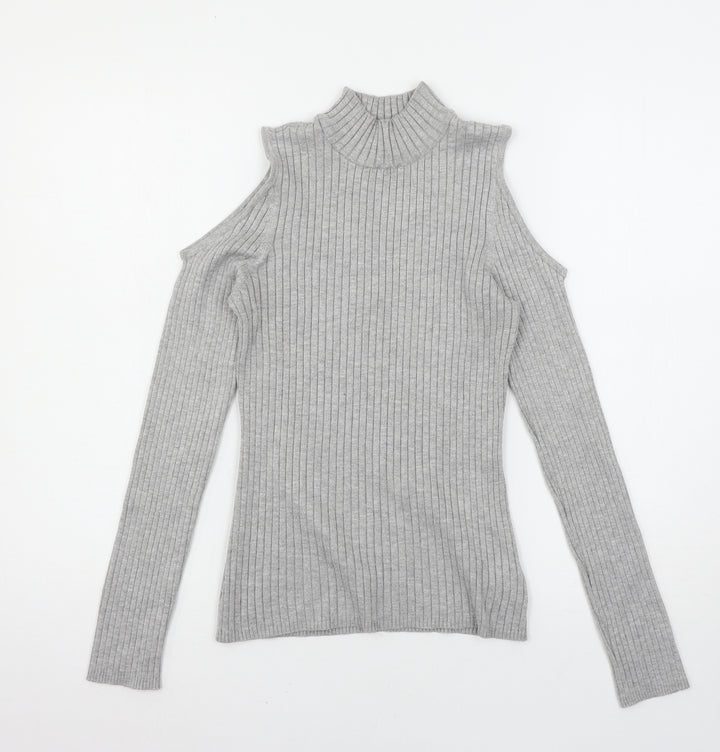 Verve Ami Womens Grey Knit Pullover Jumper Size M