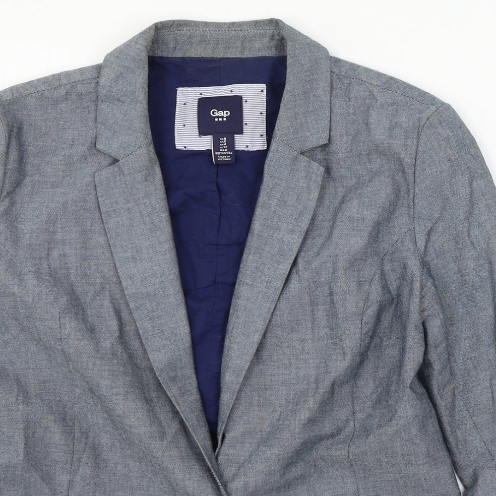 Gap Womens Blue Striped  Jacket Blazer Size 4