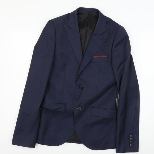Topman Mens Blue   Jacket Suit Jacket Size S