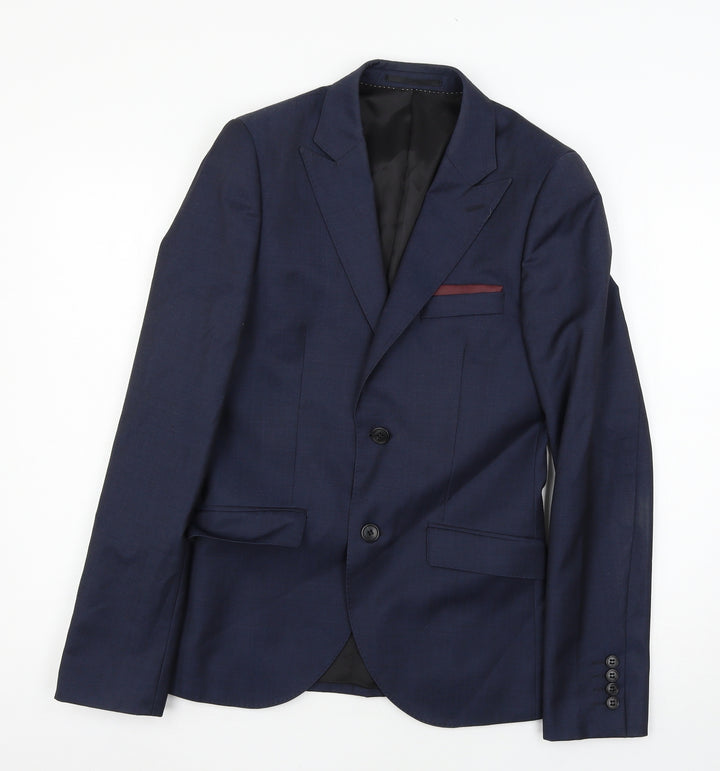 Topman Mens Blue   Jacket Suit Jacket Size S