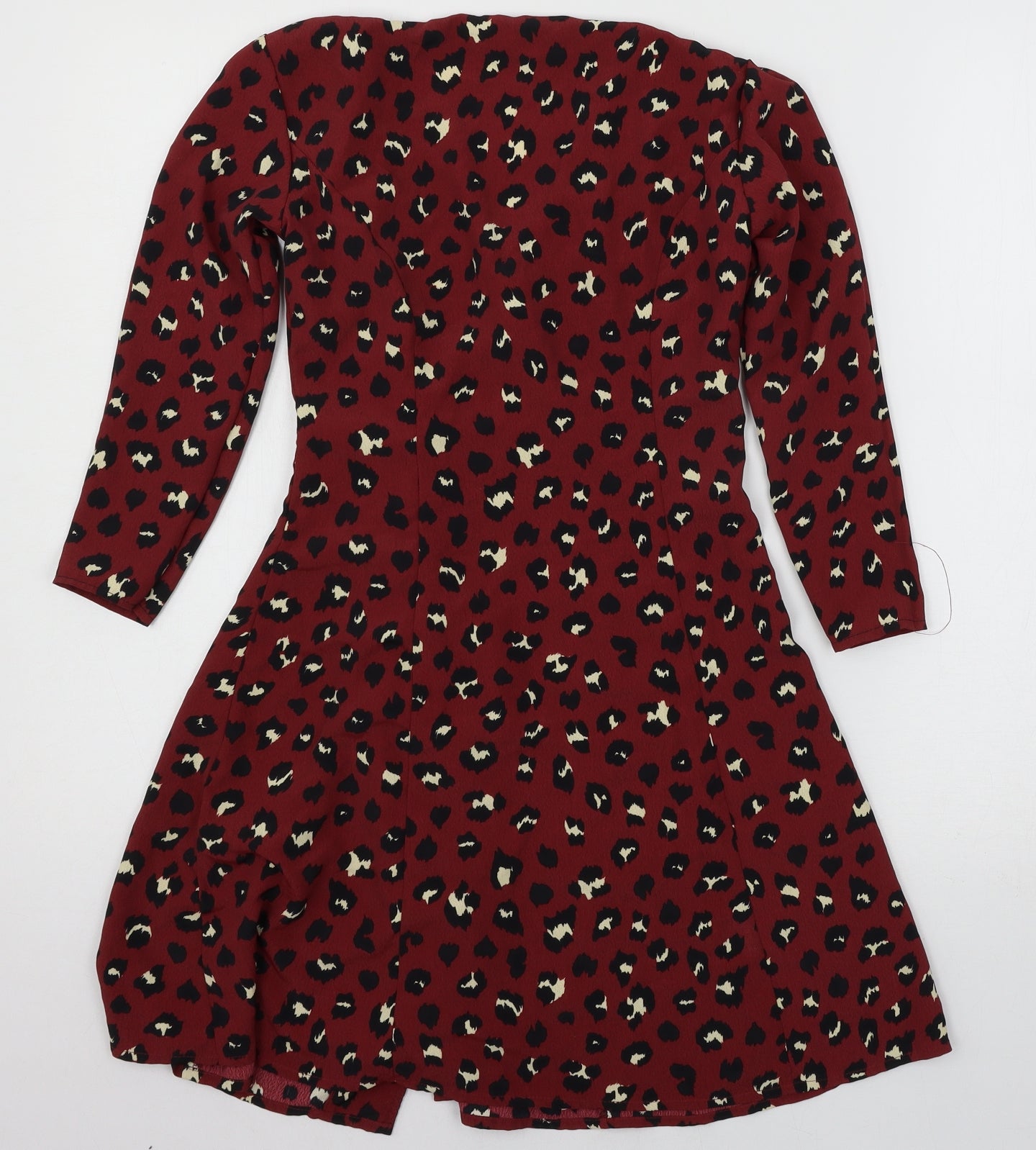 H&M Womens Red Animal Print  Basic Blouse Size 6