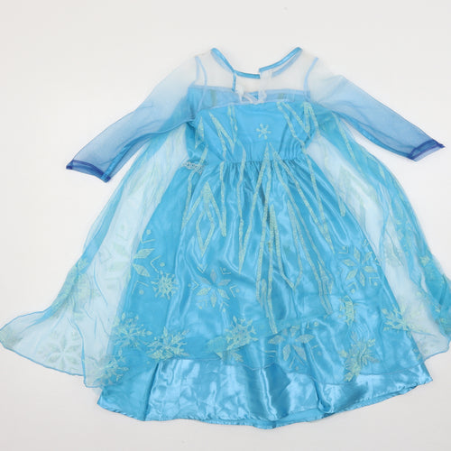 Disney Girls Blue   Skater Dress  Size 3-4 Years  - Frozen Elsa