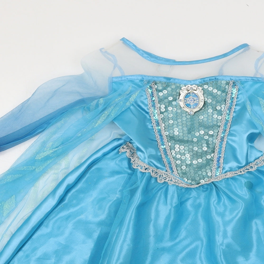 Disney Girls Blue   Skater Dress  Size 3-4 Years  - Frozen Elsa