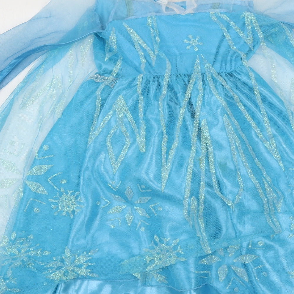 Disney Girls Blue   Skater Dress  Size 3-4 Years  - Frozen Elsa