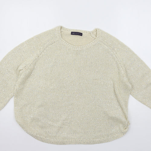 Marks and Spencer Womens Ivory  Knit Pullover Jumper Size S