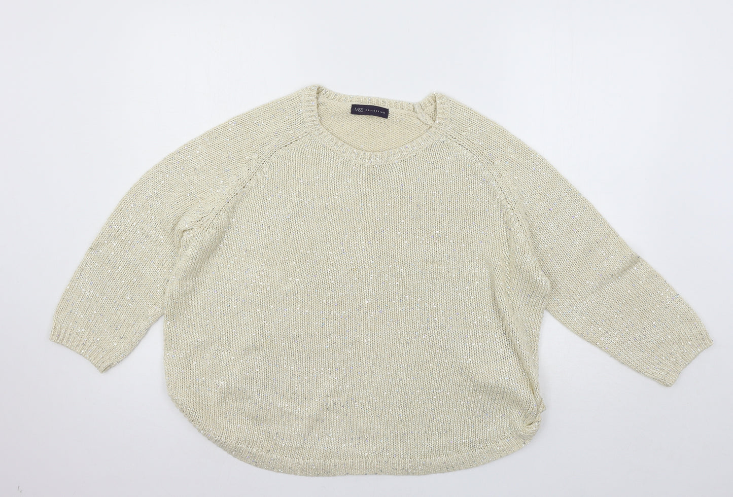 Marks and Spencer Womens Ivory  Knit Pullover Jumper Size S