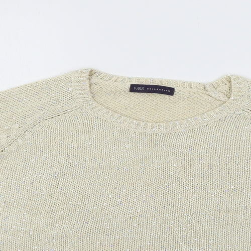 Marks and Spencer Womens Ivory  Knit Pullover Jumper Size S
