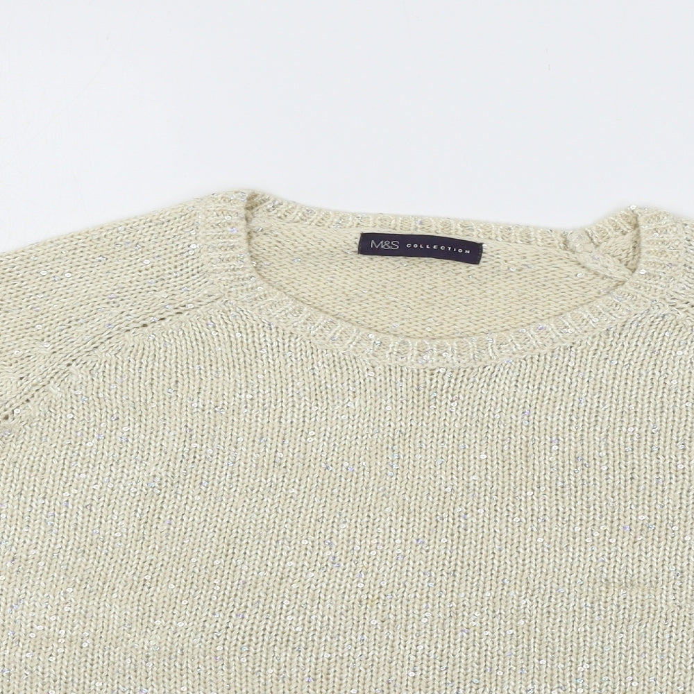 Marks and Spencer Womens Ivory  Knit Pullover Jumper Size S