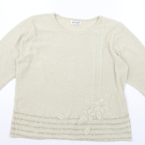 Fay Louise Womens Ivory  Knit Pullover Jumper Size XL