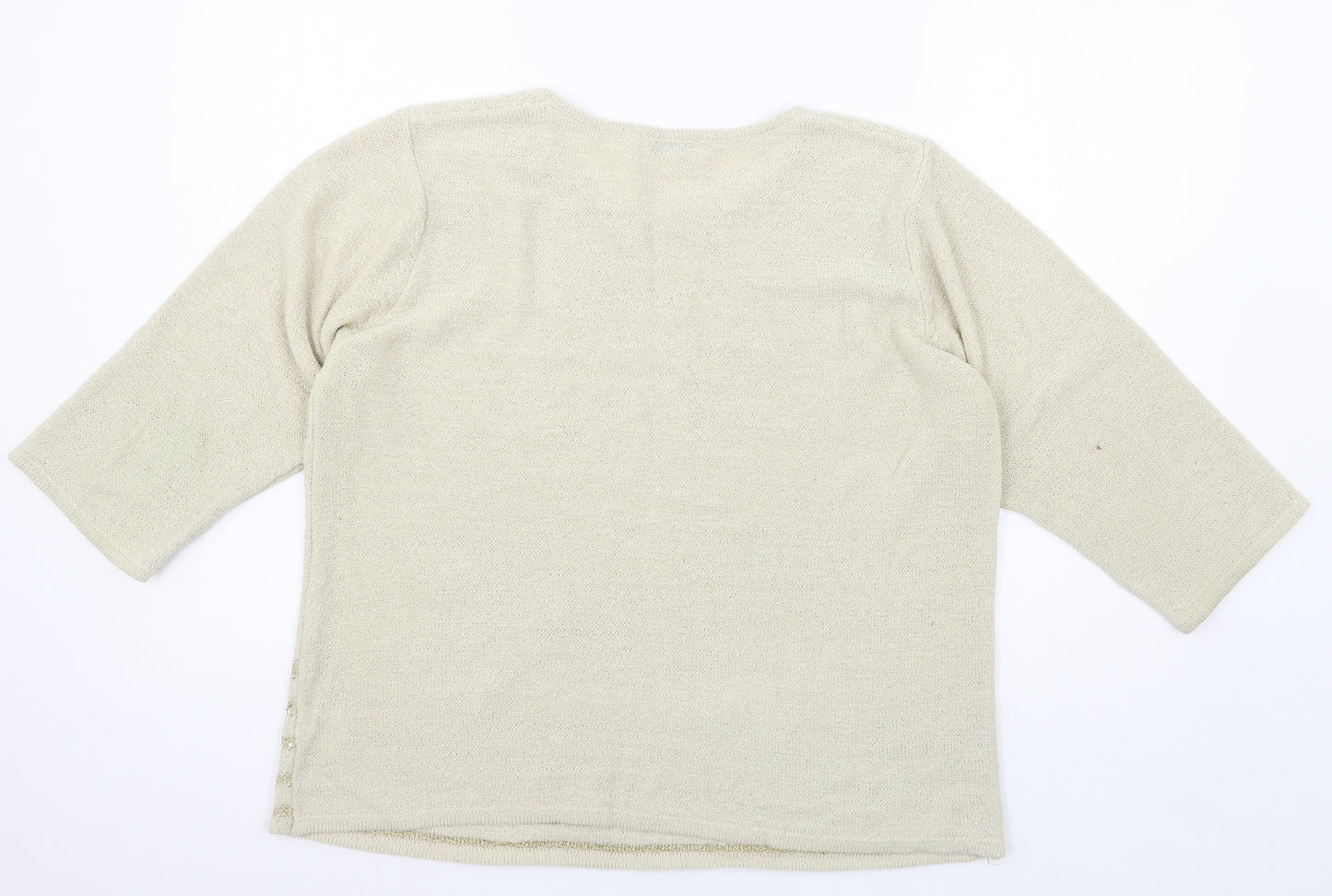 Fay Louise Womens Ivory  Knit Pullover Jumper Size XL