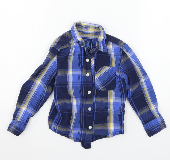 Blue Zoo Boys Blue Plaid Basic Button-Up Size 5 Years