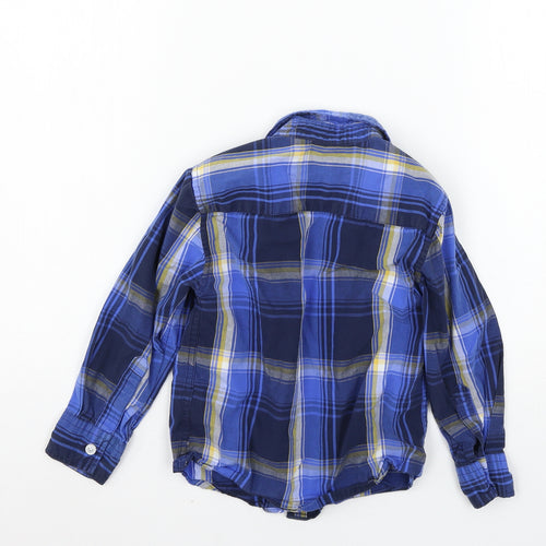 Blue Zoo Boys Blue Plaid  Basic Button-Up Size 5 Years